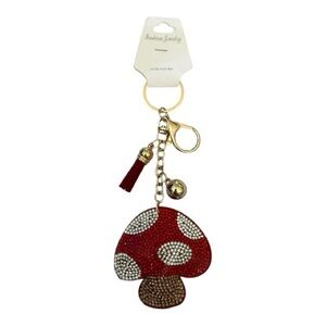 Red and Silver Mushroom Keychain
